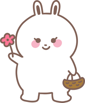Cute Bunny Rabbit with Flower